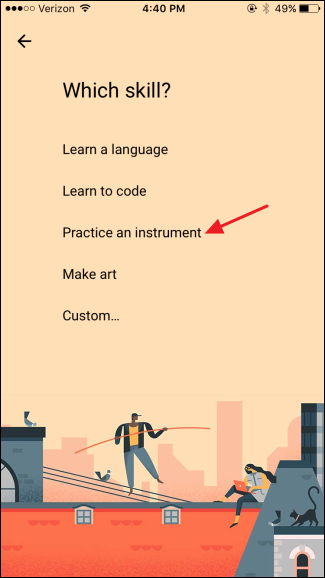 Elegir practicar un instrumento como objetivo