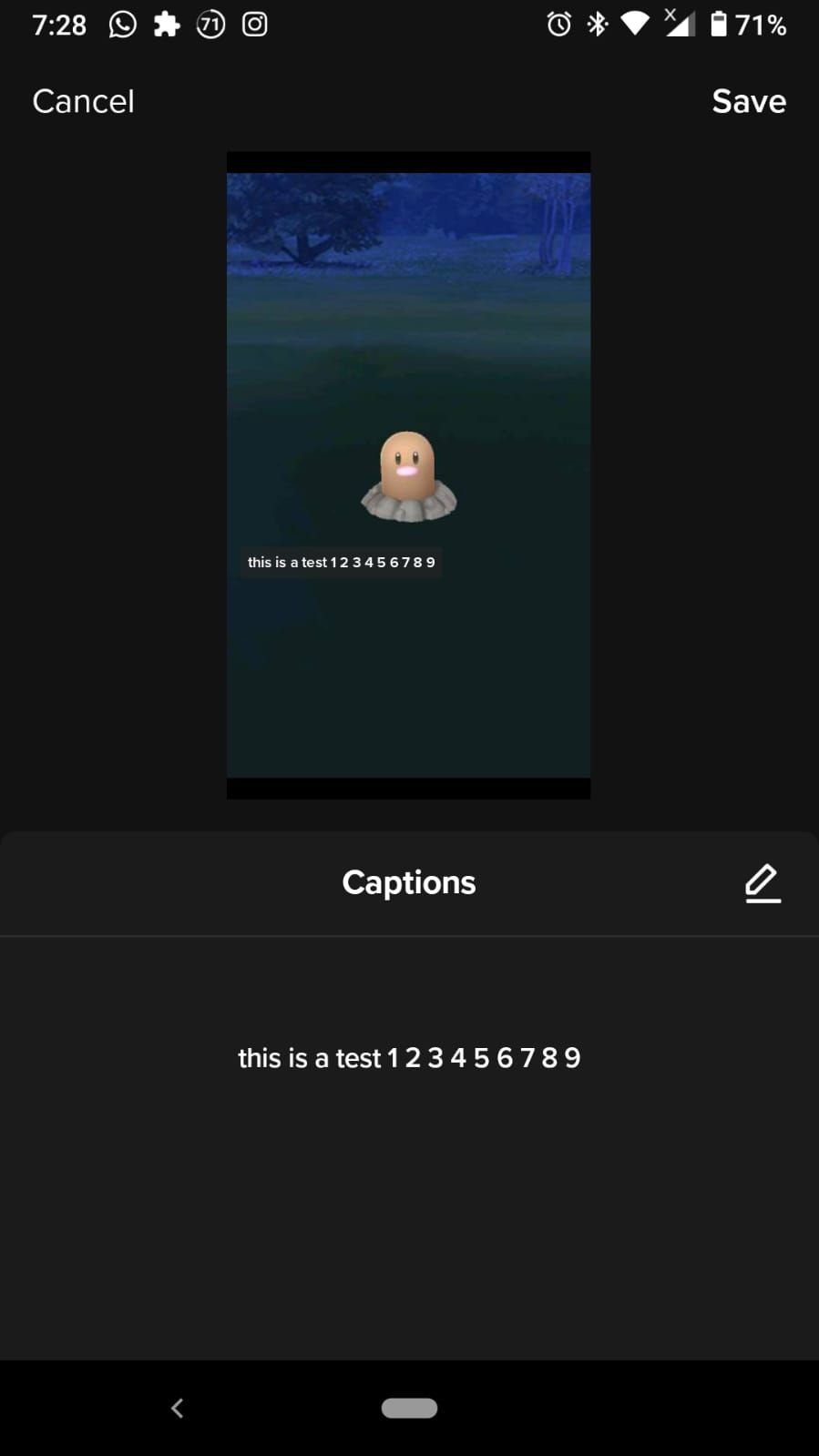 Скриншот авто‑субтитров TikTok