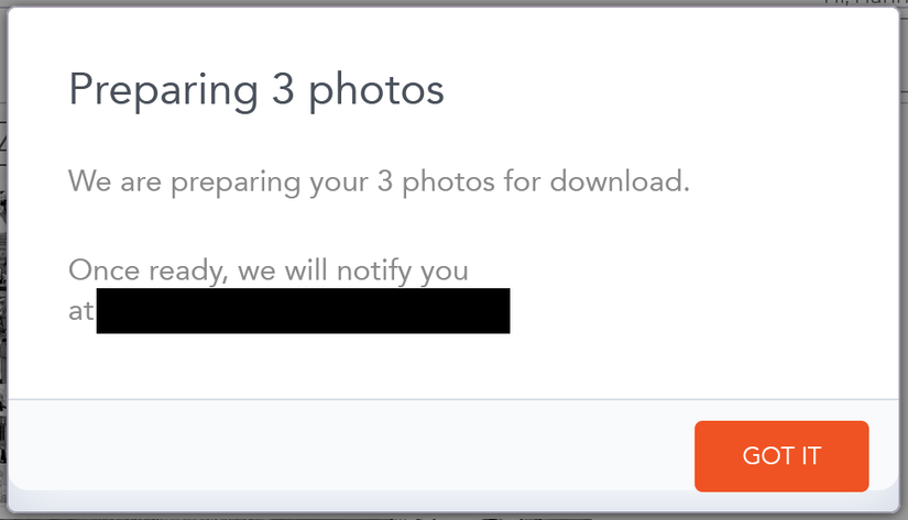 Ожидание готовности изображений к загрузке на сайте Shutterfly