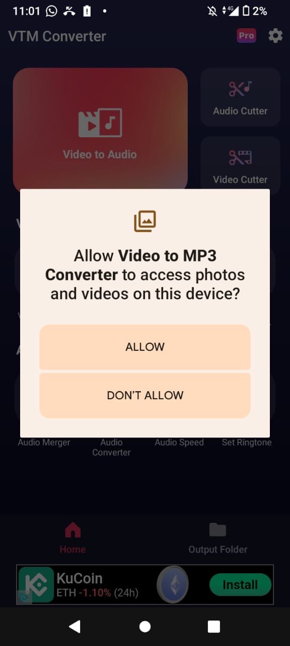 Предоставление приложению доступа к фото и видео на Android