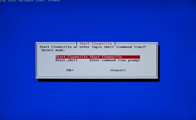 Главное меню Clonezilla — начать работу