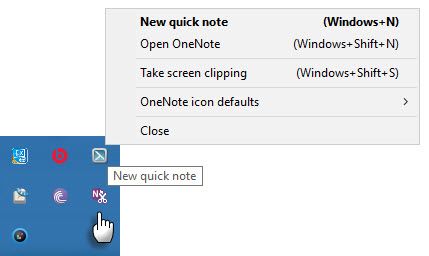 Быстрые заметки в OneNote