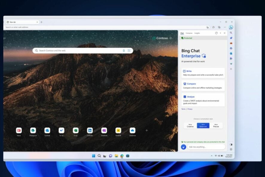 Bing Chat Enterprise: настройка и использование