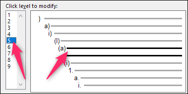 Настройка параметров уровня списка и привязки к стилю
