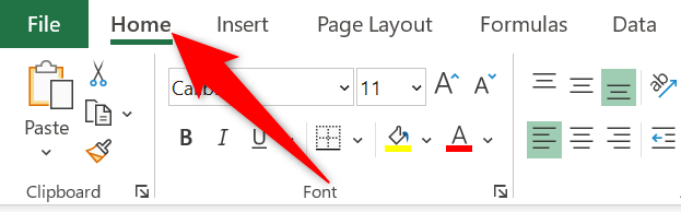 Вкладка Главная в Excel