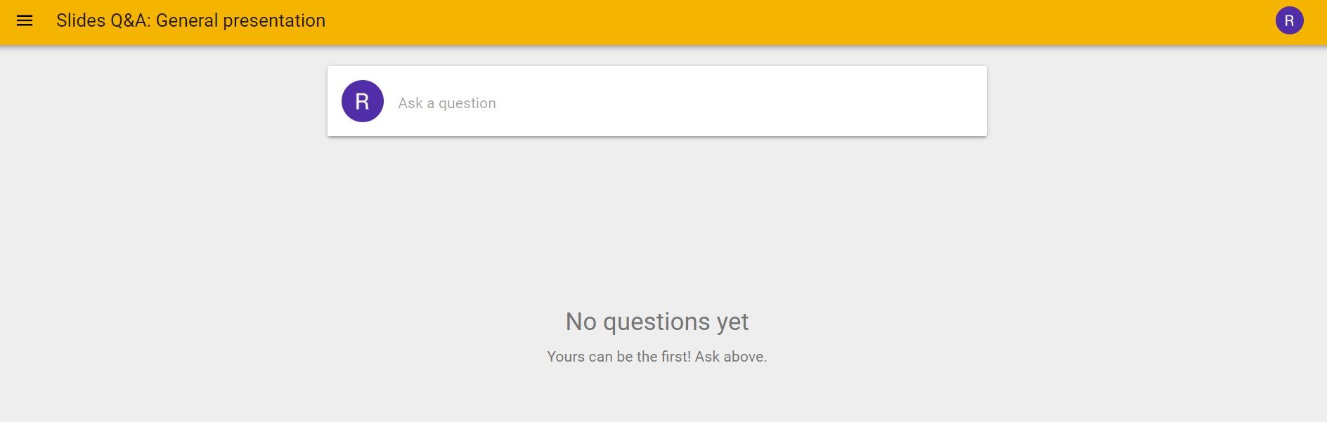 Google Slides Q&A Session Ask Question Link Window Start