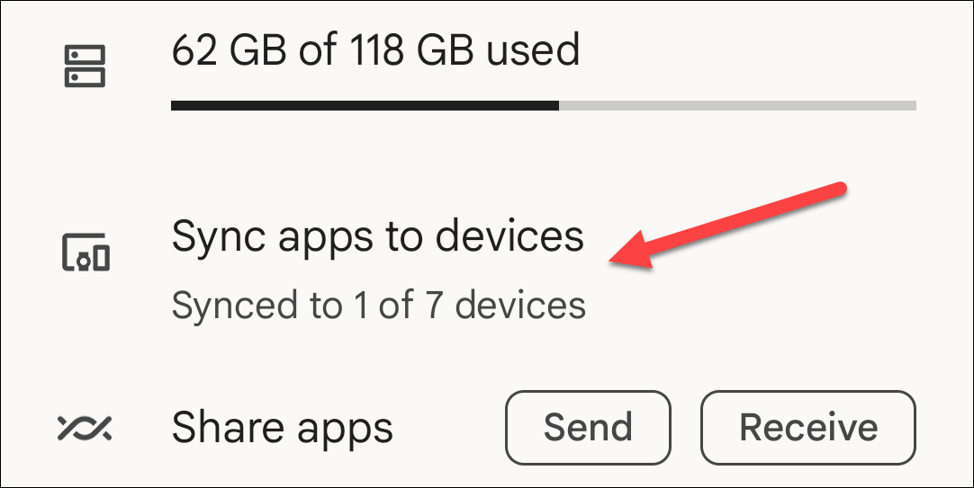 Перейдите в «Синхронизировать приложения с устройствами».