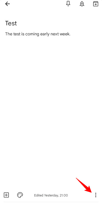 Кнопки управления заметкой — три точки