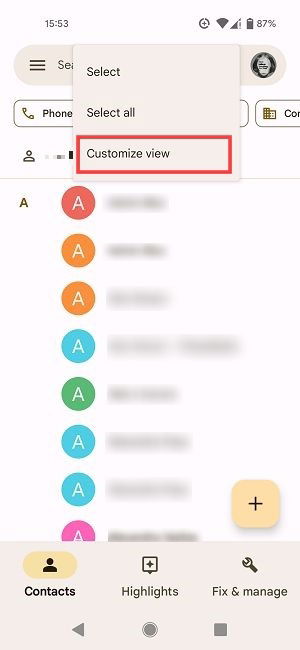 Выбор опции 