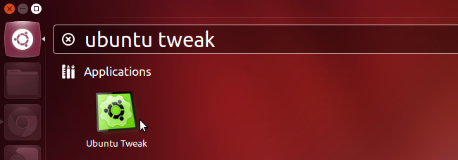 Позиция Ubuntu Tweak в Dash Unity