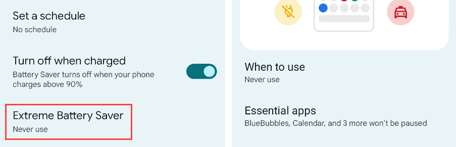 Экстремальный режим энергосбережения, оставлены только основные приложения