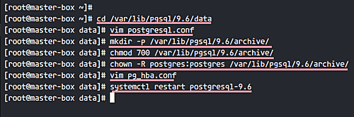 Перезапуск PostgreSQL на мастере