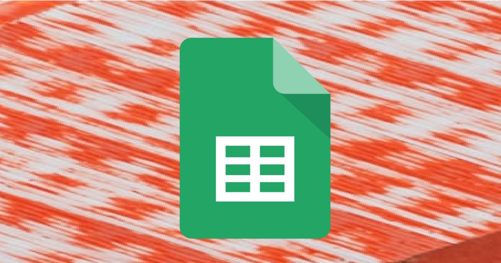 Логотип Google Таблиц на красно-белом фоне
