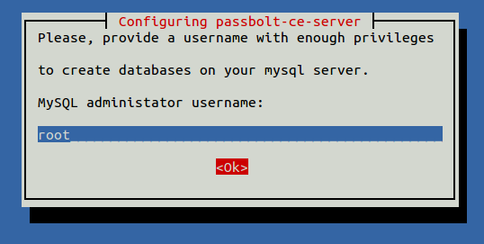 Ввод пароля MySQL root