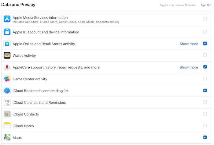Доступ ко всем данным, связанным с продуктами Apple.