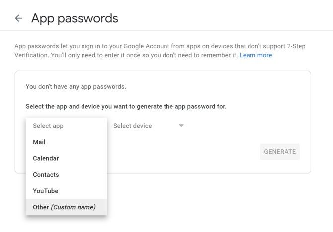 Генерация пароля приложения в Google — 16-значный код