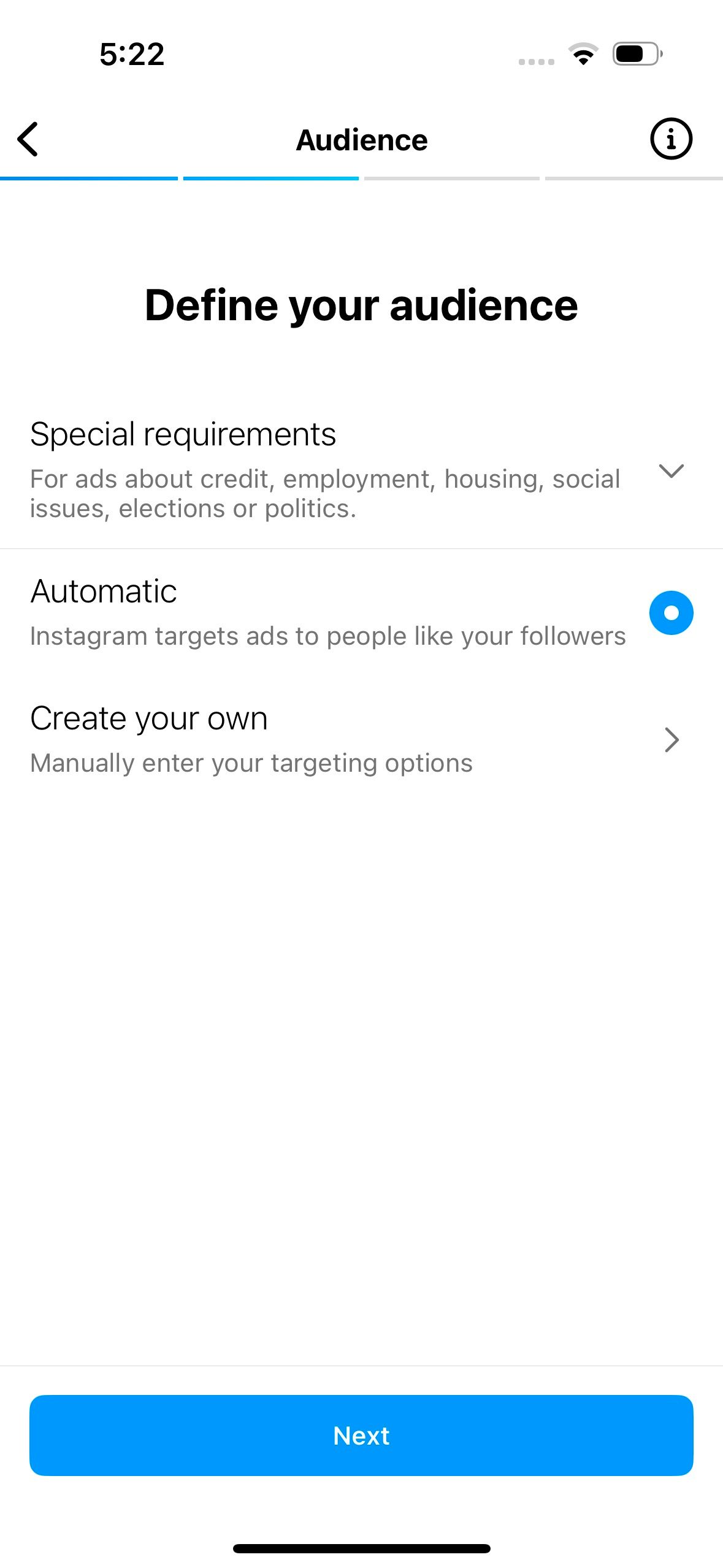 Определение аудитории для рекламы в Instagram