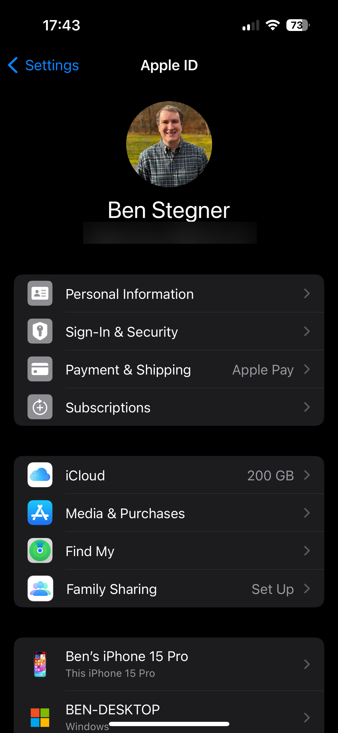 Настройки iCloud на iPhone