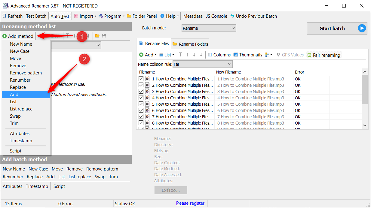 Добавление метода для нумерации