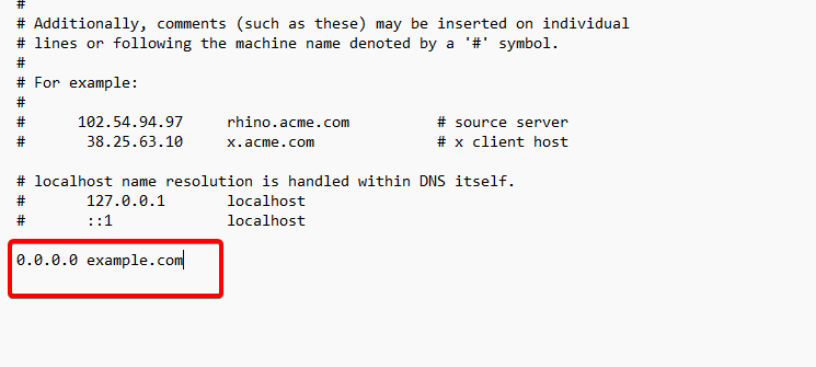 Добавление записи в hosts для блокировки сайта
