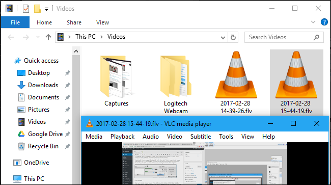 Пункт меню для открытия папки с записями в OBS