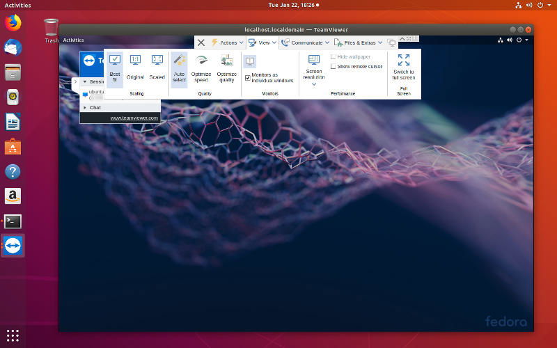 Панель управления TeamViewer с элементами отправки файлов и связи