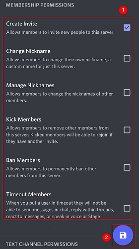 Включите разрешения и нажмите иконку дискеты.