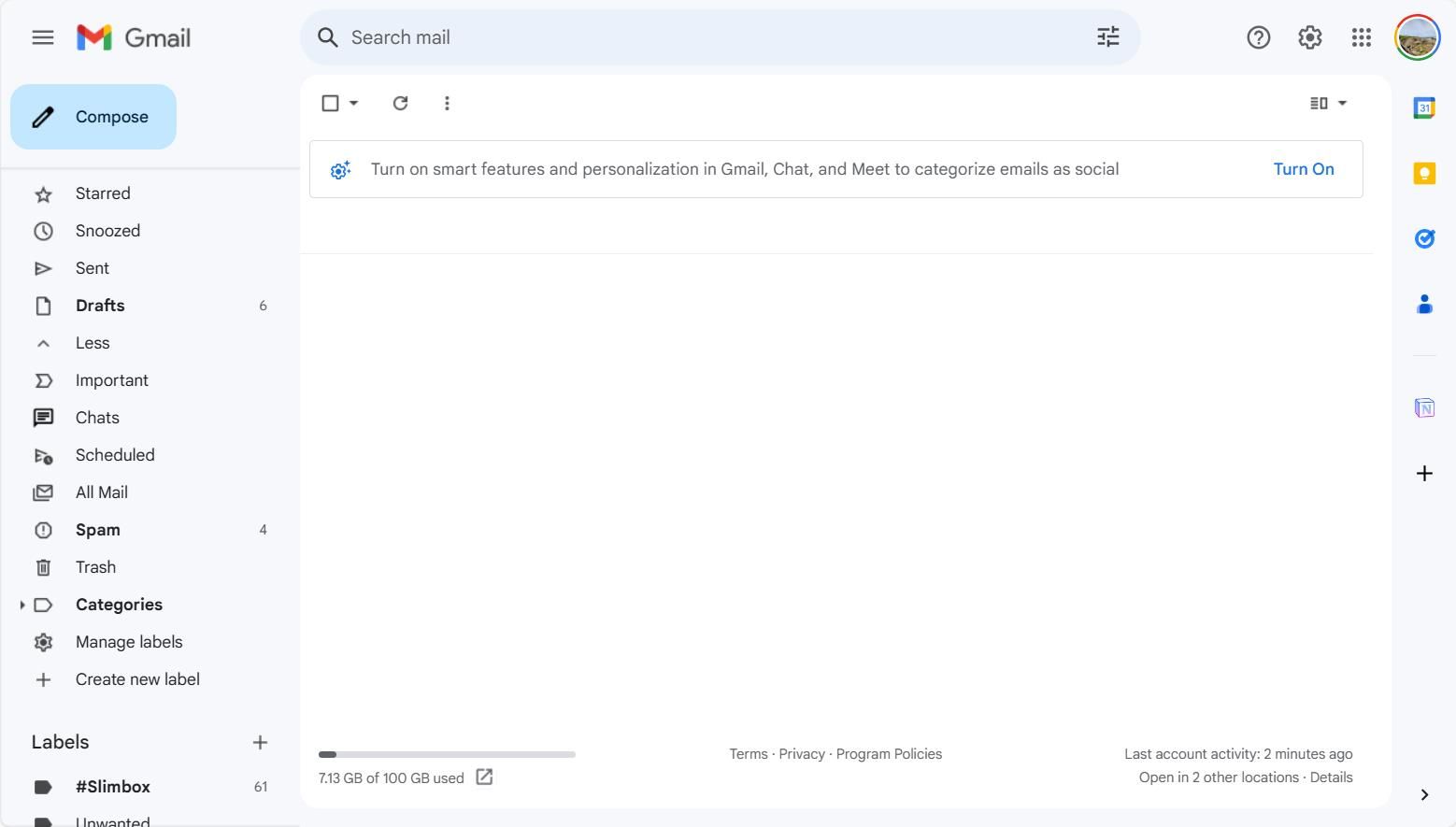 Чистая почта Gmail после массового удаления писем