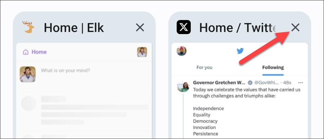 Значок крестика для закрытия вкладки в Chrome