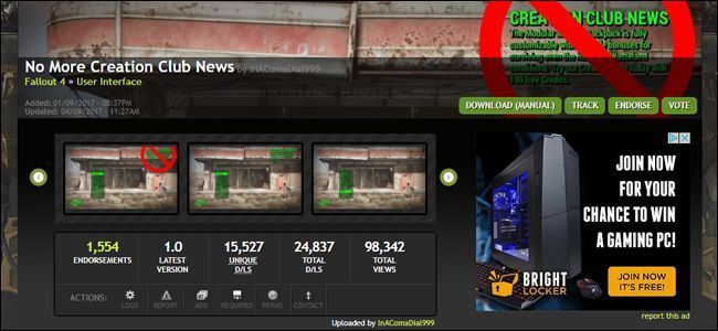 Скриншот страницы мода на Nexus Mods