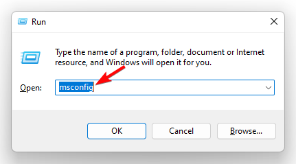Запуск msconfig для конфигурации системы