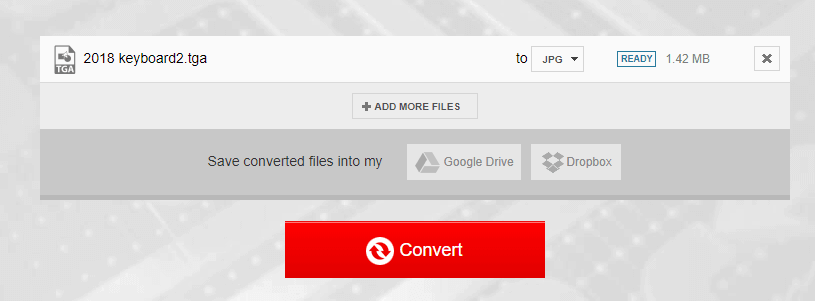 Кнопка загрузки в Convertio