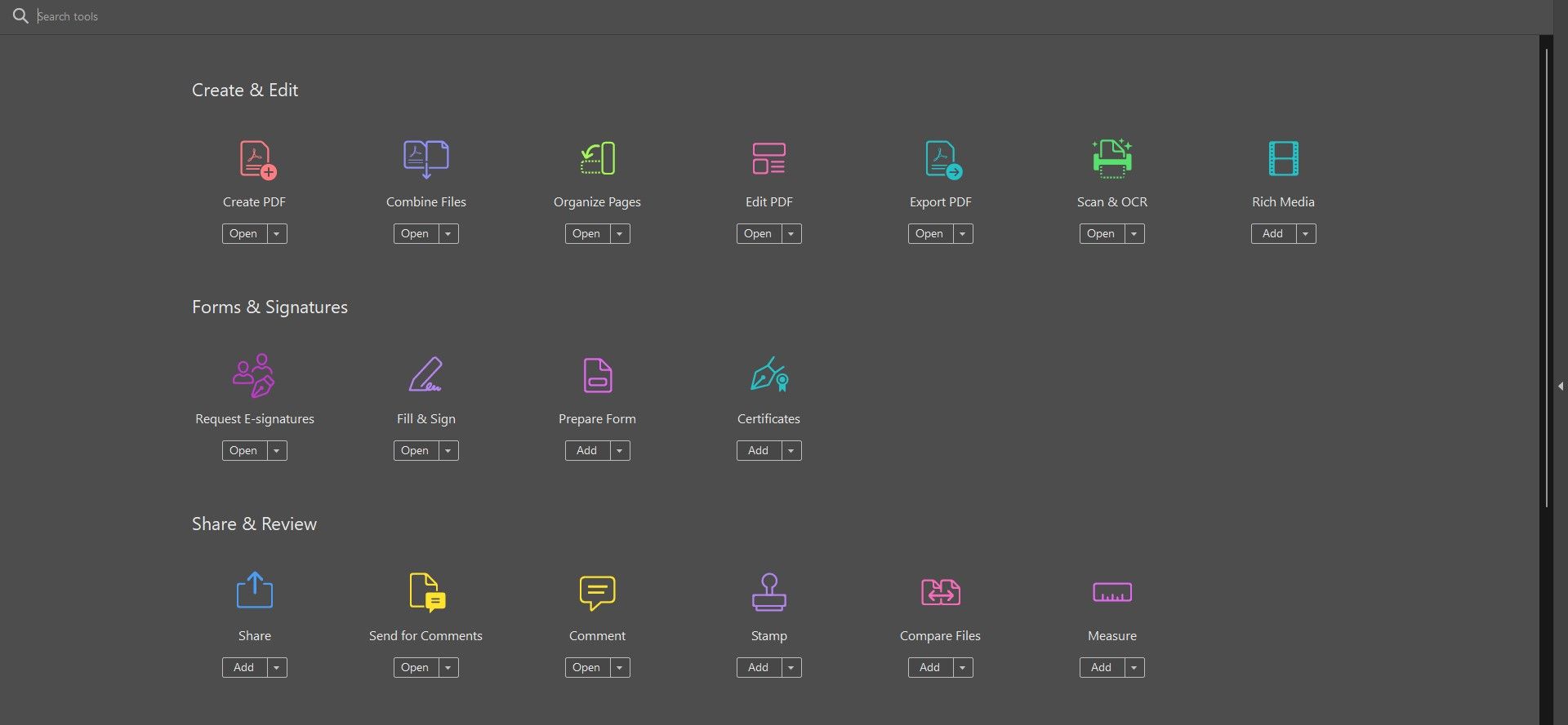 Инструменты Adobe Acrobat.
