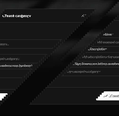 Создание новой категории в MyPrompts.