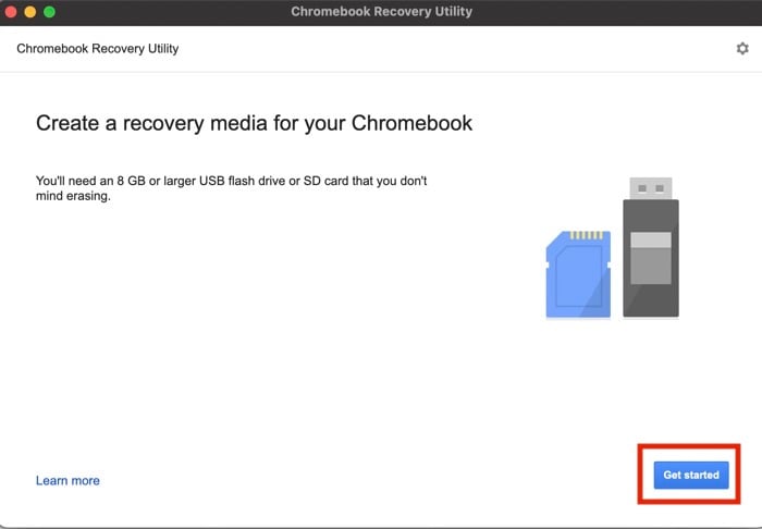 начало установки Chrome OS Flex