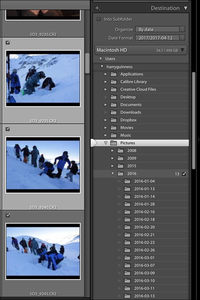 Параметры назначения места сохранения