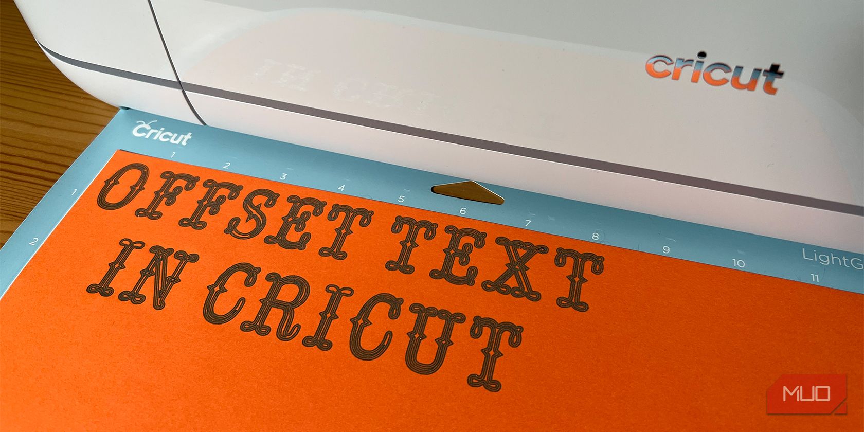 Offset text written on Cricut machine