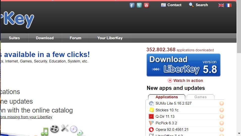 Кнопка Download LiberKey на сайте проекта