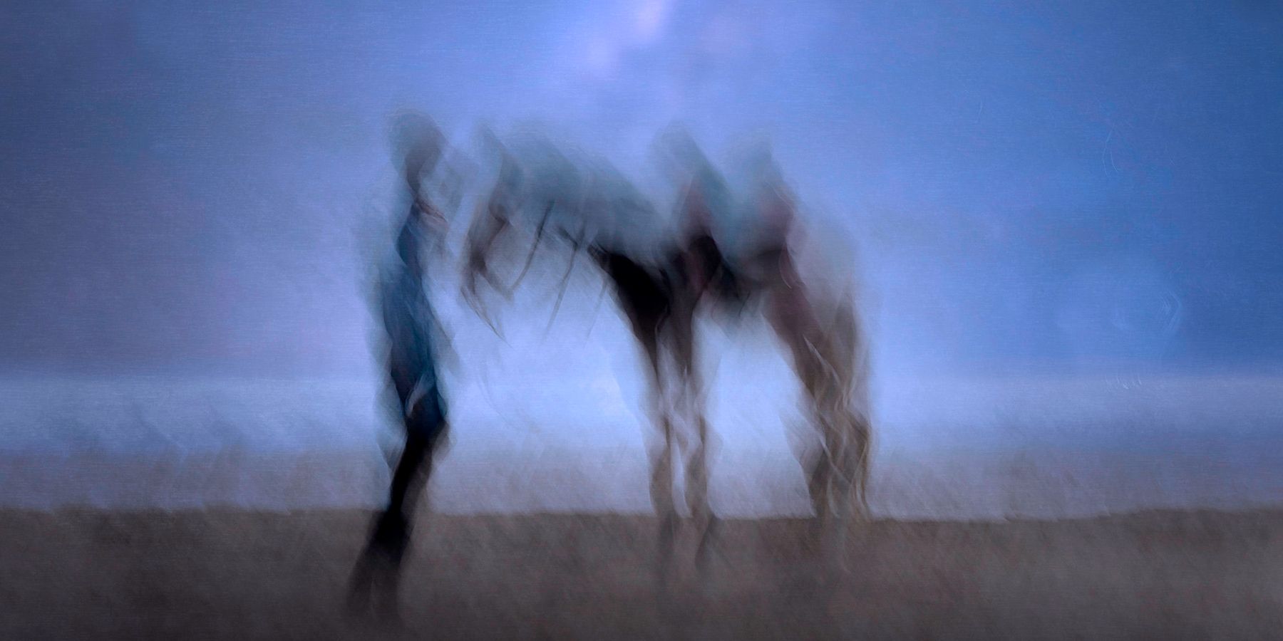 An artistic image of a man with a horse