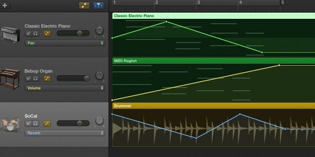 Автоматизация эффектов в GarageBand