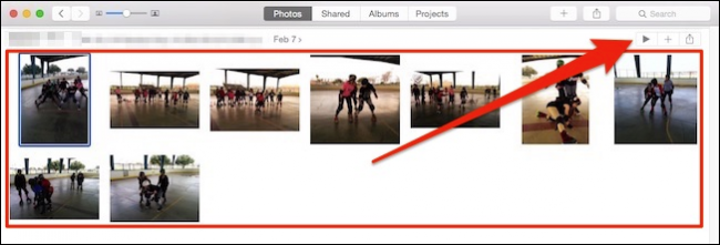 Пуск быстрого слайдшоу из конкретного дня