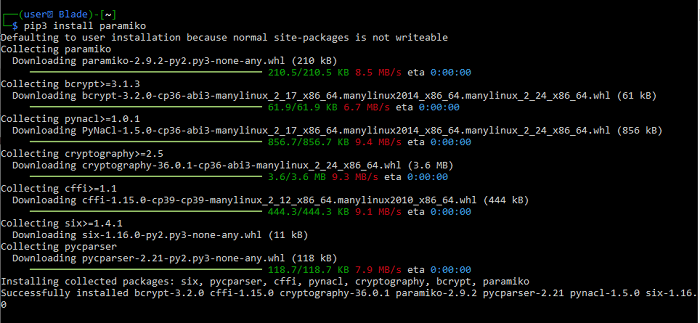 Установка Paramiko через pip3