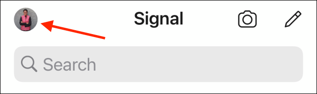 Откройте профиль в Signal на iPhone