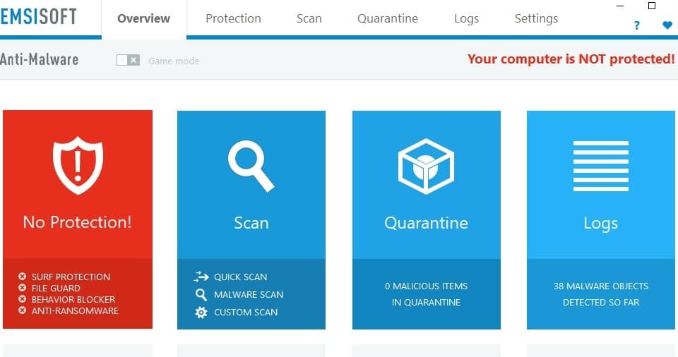 Скриншот: Malwarebytes в процессе сканирования и удаления угроз