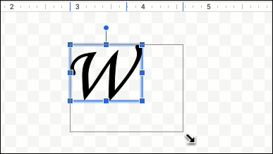 Измените размер рисунка, перетянув угловую ручку