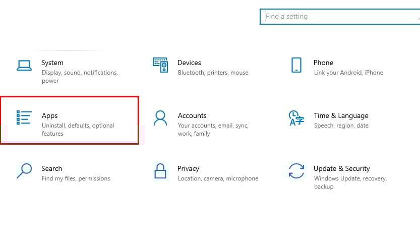 Раздел Приложения и возможности в Параметрах Windows