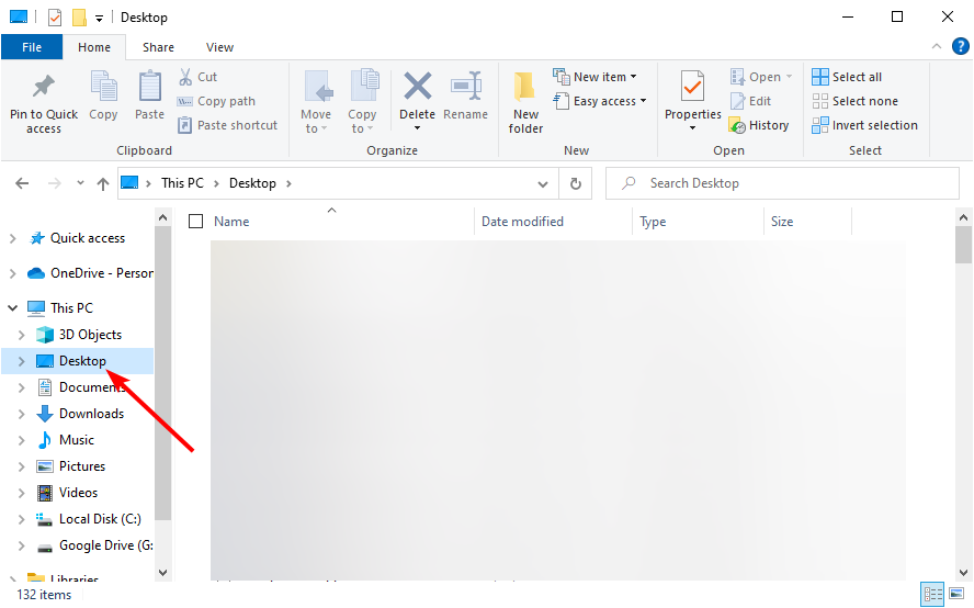 Локальная папка Рабочий стол