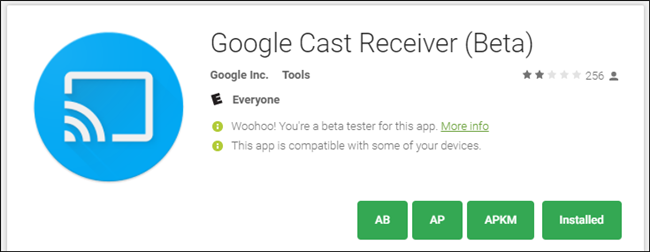 Скриншот приложения с пометкой Beta в Google Play на Android TV