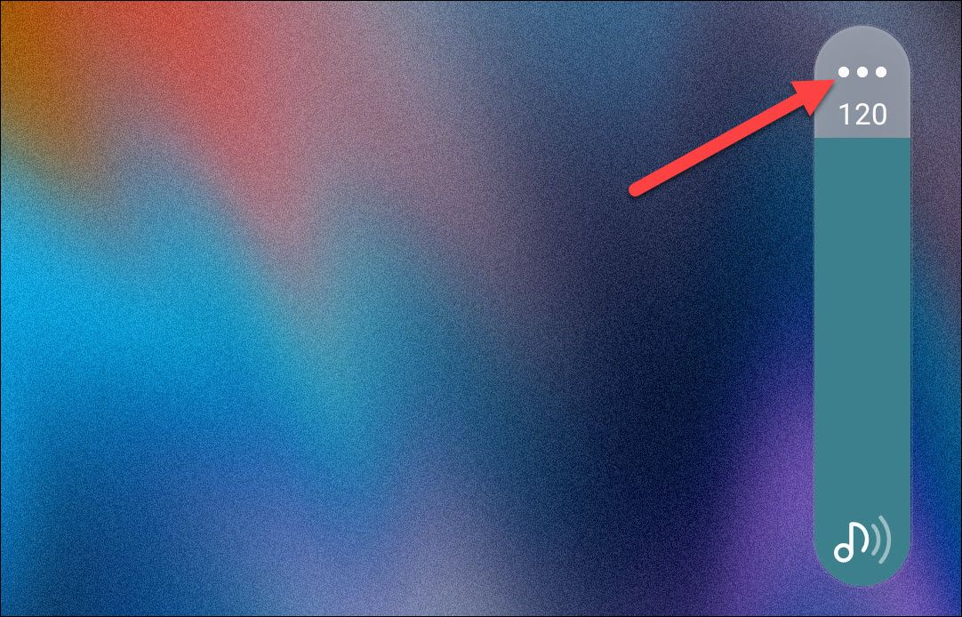 Нажмите меню в панели громкости, чтобы увидеть ползунки приложений.