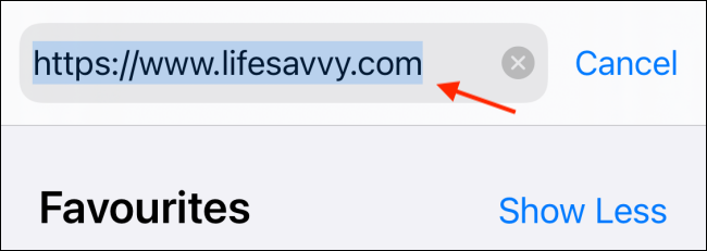 Enter the URL in Safari